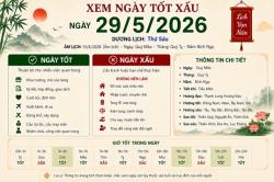 Xem tử vi ngày 29-5-2026 thứ 6 của 12 con giáp chi tiết nhất